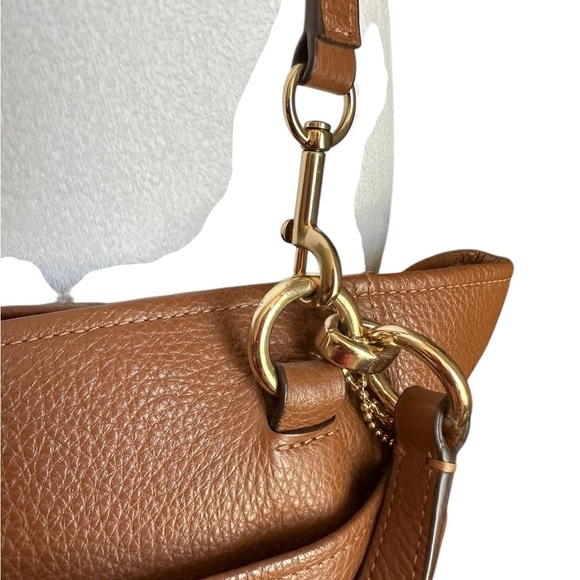 COACH Mini Ellis Acorn Brown Pebble Leather Tote Crossbody Satchel - Picture 12 of 17